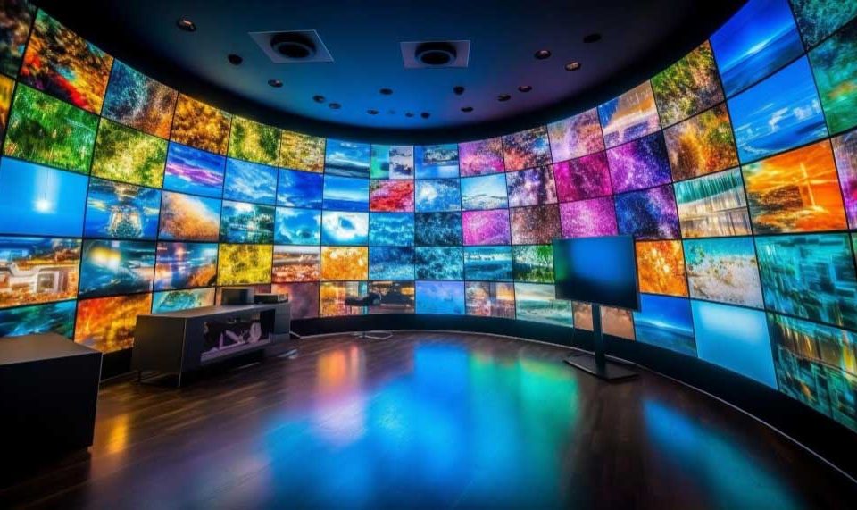 اتاق فرمان با چندین تلویزیون مختلف